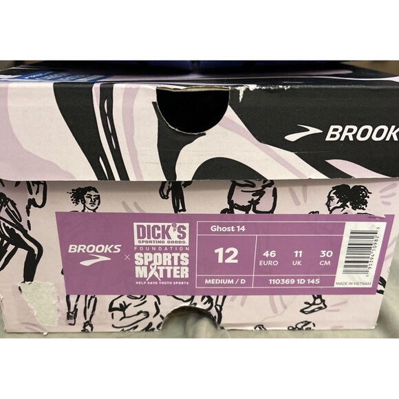 Brooks Ghost 14 Empower Her Sports Matter Men’s 12 Limited Edition White Purple main image 6